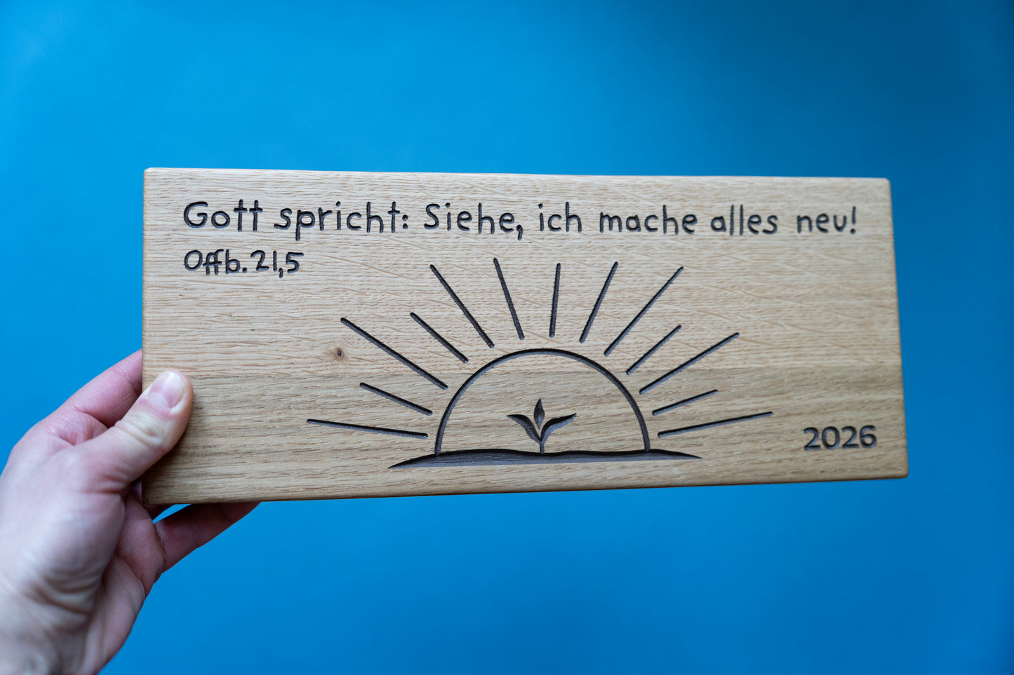 Jahreslosung 2026 Holztafel aus Eiche